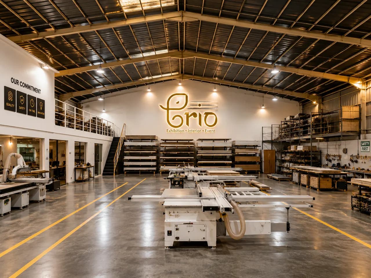 Trio Exhibitions in-house production warehouse