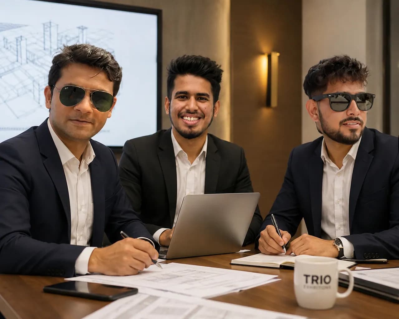 The Trio Exhibitions team at work